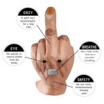 Autek AUTEK Creepy Fingers Mask Novelty Middle Finger Party Mask Halloween Costume Latex Mask Latex Full Head, White