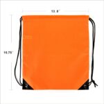 LIHI Bag 10 Pack Ripstop Drawstring Backpack?Party Favors Treat Bags?Orange Large
