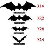 78 Pcs Bats Wall Decor 3D Bats Halloween Decorations Indoor Outdoor, 4 Different Sizes PVC Bat Wall Stickers for Home Decor DIY Bathroom Bedroom Door Decor Halloween Party Decorations Supplies