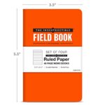 Elan Publishing Company the Indestructible 3.5 by 5.5 in Field Notebook, Orange, Pack of 4