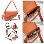Yaopeing Saddle Shoulder Bags for Women,Trendy Small Crossbody Bag,PU Leather Clutch Purse Underarm Handbag Satchel HandBag,Orange