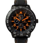 Smith & Wesson Men’s Calibrator Watch Orange, Japanese Movement, Tactical Watch, Precision Quartz, Scratch Resistant, Black Rubber Strap, 51mm, Christmas Gift