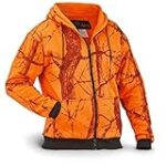 WFS Men’s Thermal Lined Fleece Blaze Orange Camo Hooded Sweatshirt, Blaze Camo, XL