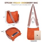 Viva Terry Vegan Leather Crossbody Fashion Shoulder Bag Purse with Adjustable Strap (orange)