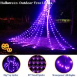 Purple Outdoor String Lights Halloween Decorations, 272LED Halloween Tree Topper Spider Lights, 8 Modes Waterproof Hanging Twinkle Lights Plug in for Halloween Event Party Garden Decor