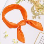 Pistha Chiffon Scarf Square Ribbon Neck Scarf Satin Scarf Handkerchief for Halloween Retro Women Girls Costume Accessory