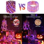 Brizled Purple & Orange Halloween Lights, 72.17ft 200 LED Halloween Lights Outdoor, 8 Modes Halloween String Lights Connectable String Lights Black Wire for Indoor Halloween Party Haunted House Decor