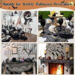 3 Pack Halloween Decorations Sets, Black Lace Spider Webs Table Runner & Halloween Cobweb Fireplace Scarf with 120 pcs 3D Bat for Halloween Indoor Decors Party Supplies