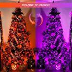 JMEXSUSS 500 LED Orange and Purple Halloween Lights, 163FT Color Changing String Lights with Remote, 11 Modes Waterproof Halloween Tree Lights Plug in for Indoor Outdoor Halloween Christmas Decor