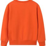 Spring&Gege Youth Basic Sport Crewneck Pullover Sweatshirts for Boys and Girls Orange Size 7-8 Years
