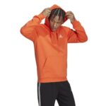 adidas Men’s Essentials Fleece Hoodie, Semi Impact Orange/White, Small