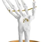 Suck UK Skeleton Hand Ring Holder & Jewelry Stand Earring Organizer & Necklace Holder For Gothic Decor Halloween Decorations & Bedroom Accessories Bracelet Holder & Organizer White