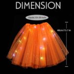Nicute Women’s LED Tutu Skirt Light Up Tutus Layered Tulle Ballet Dance Skirt Sparkly Party Tutu Costume for Women and Girls (Orange with Star)