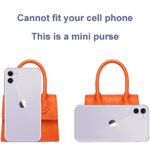 CATMICOO Mini Purse for Women, Trendy Mini Bags and Tiny Handbag with Crocodile Pattern (Orange)