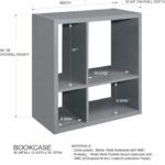 Kings Brand Furniture – Katelyn 4-Cube Open Bookcase, Kids Toy Storage Shelf Organizer (Orange)