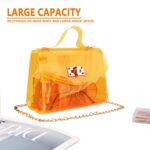 Womens PVC Mini Handbags Clear Cluth Purse Tote Bag Messenger Shoulder (4-Orange) …