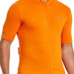 BALEAF Men’s Cycling Jersey Short Sleeve Full Zip Bike Shirt Pockets Tops Bicycle Biking Breathable Reflective UPF 50+, Orange XL