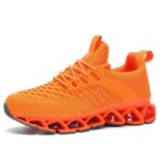 Women’s Running Shoes Breathable Mesh Walking Shoes Slip on Tennis Sneakers Fashion Non Slip Work Sport Gym Cross Trainer Orange