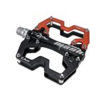 shanmashi CA110 Black Orange Mountain MTB Bike Pedals 9/16 Inch Road Bicycle Parallel Pedal Ultra-Light Aluminum Alloy Bearing Cycling Flat BMX Pedal