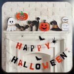 Leinuosen 6 Pcs Halloween Tiered Tray Decor Halloween Decorations Cat Mummy Ghost Wooden Sign Pumpkin Witch Tiered Tray Decor Items Farmhouse Rustic Standing for Home Table Centerpiece Party Favors
