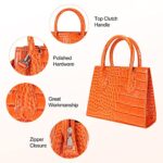 FRANSHION handbags for women?mini purses for women?cute small purse,small crossbody bags for women trendy?Orange crocodile print?