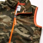 Amazon Essentials Toddler Boys’ Polar Fleece Vest, Dark Green Orange Camo, 3T