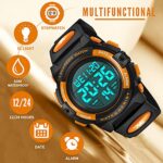 Kids Watch,Boys Watch for 3-12 Year Old Boys,Digital Sport Outdoor Multifunctional Chronograph LED 50 M Waterproof Alarm Calendar Analog Watch for Children with Silicone Band