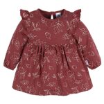 Gerber Baby Girls’ Toddler 2-Pack Long Sleeve Dresses, Dark Orange Leaves, 2T