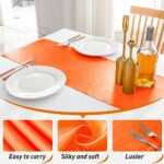 JEVIX 10 Pack Satin Table Runner 12 X 208 Inch Silk Table Runner for Party,Wedding, Birthday, Banquets,Decoration(Orange)
