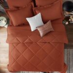 CozyLux Queen Comforter Set with Sheets 7 Pieces Bed in a Bag Burnt Orange All Season Bedding Sets with Comforter, Pillow Shams, Flat Sheet, Fitted Sheet and Pillowcases