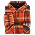 ZENTHACE Men’s Sherpa Fleece Lined Flannel Shirt Jacket for Men Warm Brushed Plaid Shirt-Jac(All Sherpa Fleece Lined) Orange M