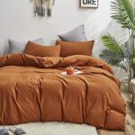 Wellboo Pumpkin Color Comforters Queen Rust Bedding Cotton Solid Terracotta Bed Burnt Caramel Blankets Dusty Orange Comforter Women Girls Queen Size Cinnamon Brown Comforters Adults Soft Warm Bedding