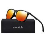 Polarized Sunglasses for Men Aluminum Mens Sunglasses Driving Rectangular Sun Glasses For Men/Women (Orange Lens/Black Frame)