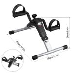 Folding Pedal Exerciser , himaly Mini Exercise Bike Under Desk Bike Pedal Exerciser with LCD Display for Arms and Legs Workout, Portable Desk Bike Peddler Machine