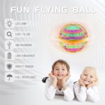 Flying Ball Toy Globe 360°Rotating Hand Controlled Flying Orb Ball Toys Magic Led Lights Controller Mini Drone Flying Toy Boomerang Fly Spinners for Kids Adults Indoor Outdoor (Orange)