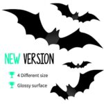 Halloween Decorations – Halloween Party Indoor Outdoor Decor Supplies , 56 PCS Reusable PVC 3D Decorative Scary Bats Wall Stickers Comes with Double Sided Foam Tape