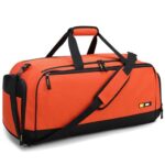 MIER Large Gym Bag for Men with Shoes Compartment Mens Lightweight Sports Travel Duffle Bags for Workout Fitness Weekender, 60L, Orange
