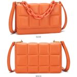 YIKOEE Mini Purse for Women with Detachable Plastic Chain Strap (Orange)