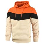 Gesean Men’s Casual Hoodie Tops Long Sleeve Shirts Gym Workout with Pockets Orange X-Large