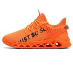 Tvtaop Mens Sneakers Athletic Runing Shoes Walking Non Slip Tennis Shoes Gym Sport Shoes Orange,Mens Size 12