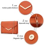 KKXIU Women Elegant Faux Leather Evening Envelope Clutch Purse Foldover Bags for Party Wedding Prom (A-Orange)