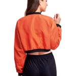 Floerns Women’s Long Sleeve Lightweight Crop Bomber Jacket Burnt Orange S