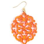 ZENZII Modern Damask Pattern Resin Earring (Bright Orange)