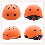 CELOID Kids Bike Helmet,Youth Skateboard Helmets for Ages 8-10-14 Years Boys Girls,Adjustable Multi-Sport Bicycle Skateboarding Football Roller Skating Scooter Rollerblade Balance Bike Helmet,Orange
