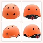 CELOID Kids Bike Helmet,Youth Skateboard Helmets for Ages 8-10-14 Years Boys Girls,Adjustable Multi-Sport Bicycle Skateboarding Football Roller Skating Scooter Rollerblade Balance Bike Helmet,Orange