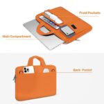 MOSISO Laptop Shoulder Bag Compatible with MacBook Air/Pro,13-13.3 inch Notebook,Compatible with MacBook Pro 14 inch M3 M2 M1 Pro Max 2023-2021,Polyester Flapover Briefcase Sleeve Case, Orange