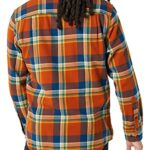Amazon Essentials Men’s Long-Sleeve Flannel Shirt (Available in Big & Tall), Blue Rust Orange Plaid, Large