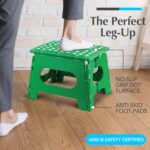 Folding Step Stool – The Lightweight Step Stool is Sturdy Enough to Support Adults and Safe Enough for Kids. Opens Easy with One Flip. Great for Kitchen, Bathroom, Bedroom, Kids or Adults. (Green)