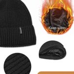Ocatoma Beanie for Men Women Warm Winter Knit Hat Cuffed Beanie Soft Warm Ski Hats Unisex Orange