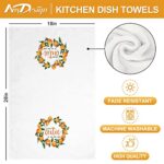 AnyDesign Orange Kitchen Dish Towel 18 x 28 Inch Little Cutie Tangerine Dishcloth Watercolor Fruit Decorative Hand Drying Tea Towel for Cooking Baking Cleaning Wipes, Set of 2